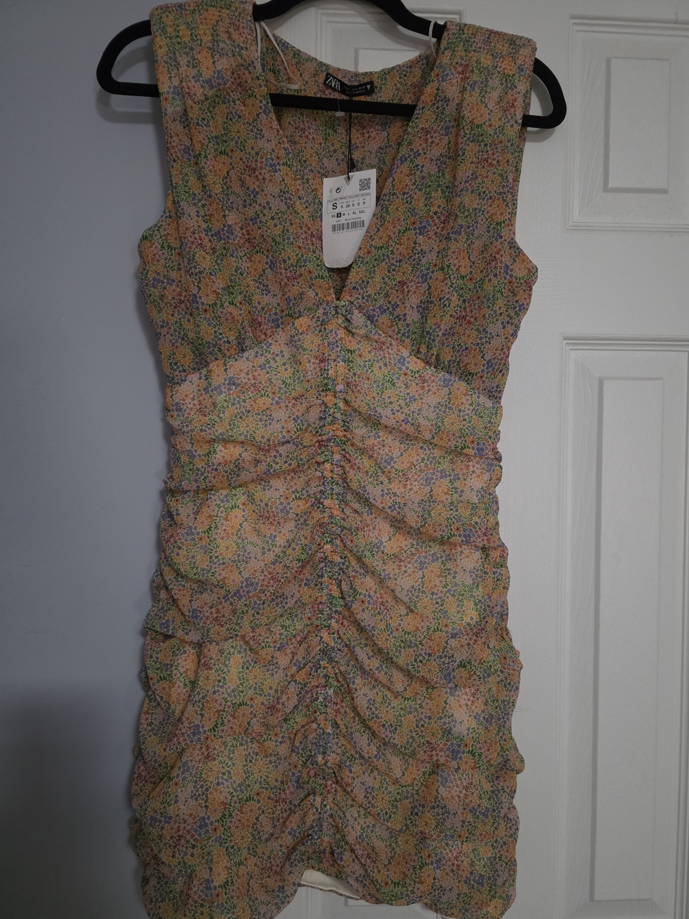 Zara Pastel Floral V-Neck Dress